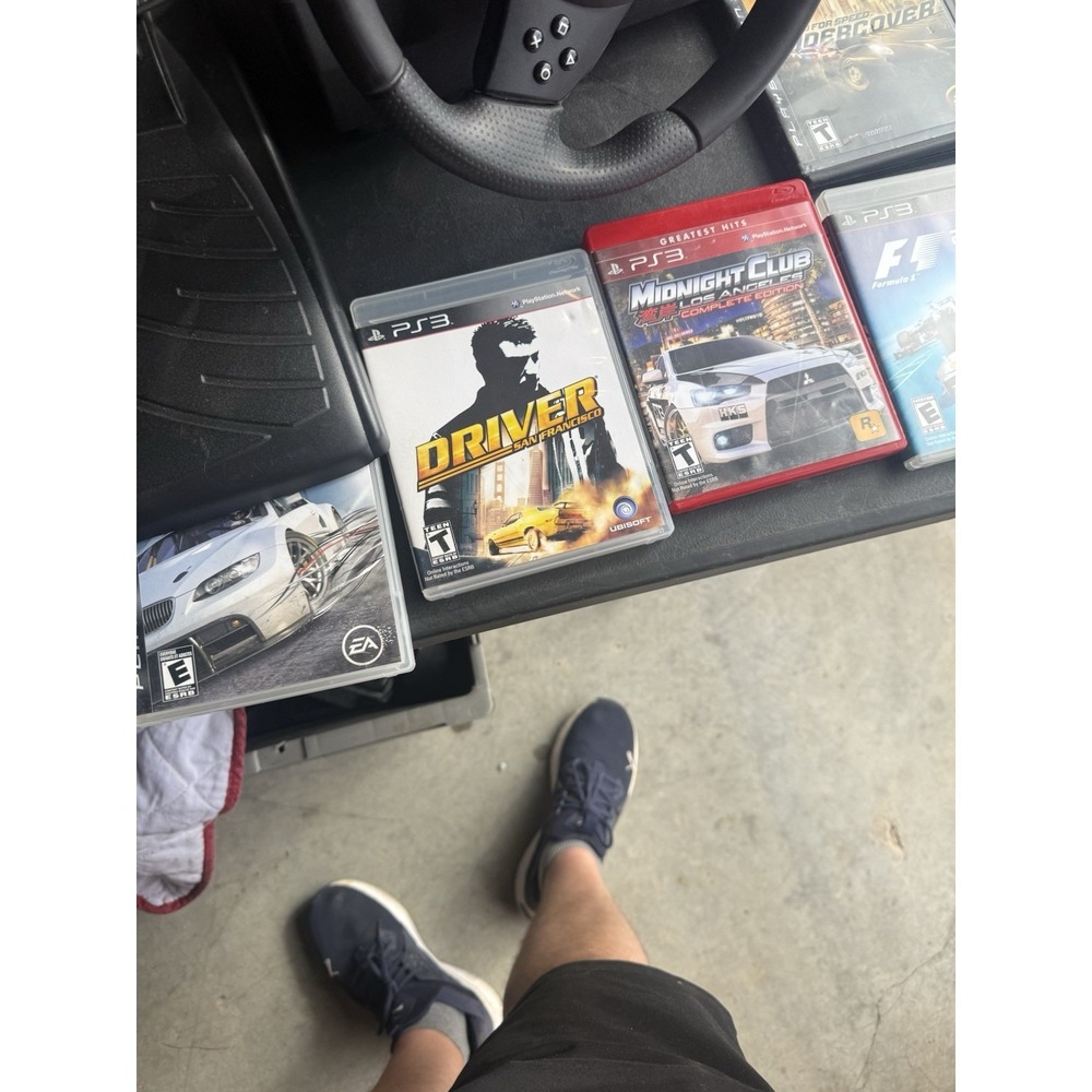 Logitech Driving Force PS3 Racing Wheel Pedals + 12 Game Lot Tested - Picture 4 of 15